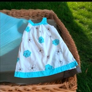 Girls' Floral Dress Maggie Breen too girls  Size 7 Blue Sleeveless Floral Easter